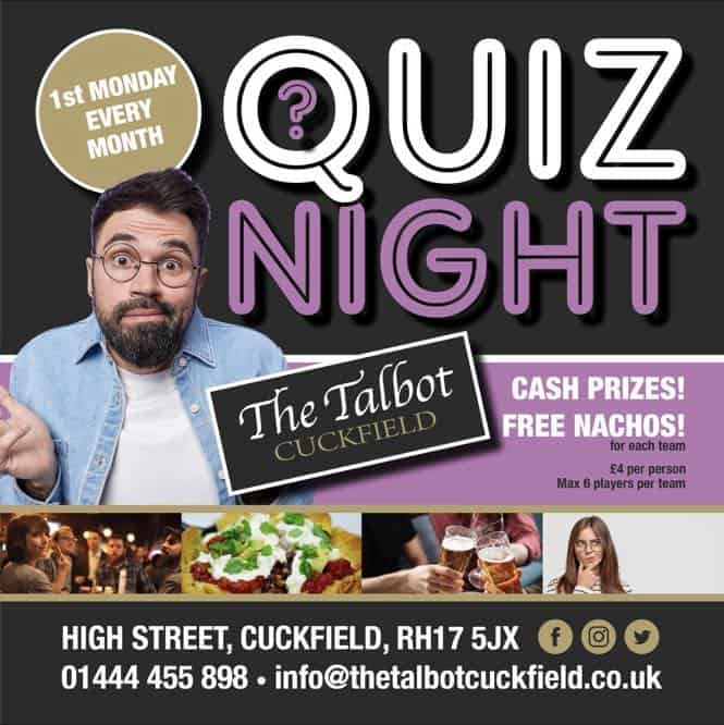 Quiz night at The Talbot Cuckfield