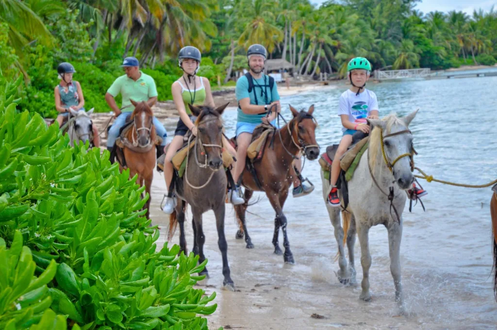 Sadie Gates, Sophie, Adam Knell & Jack at El Pat Ranch Horseback riding.