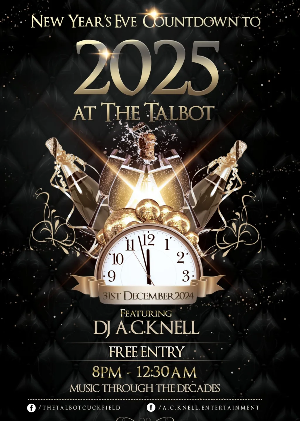 New Year's Eve Countdown to 2025 at The Talbot in Cuckfield