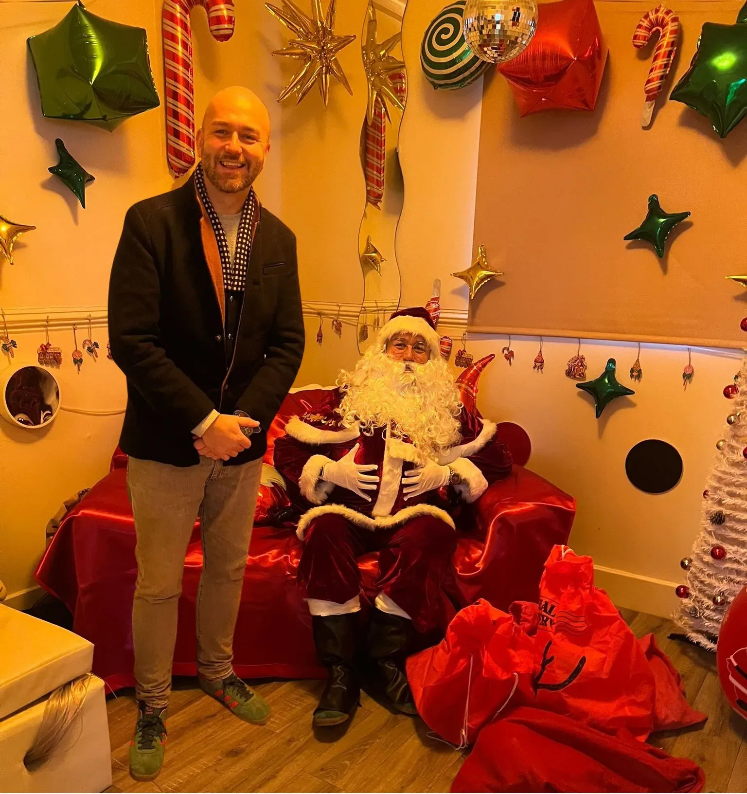 A.C.Knell pictured with Father Christmas