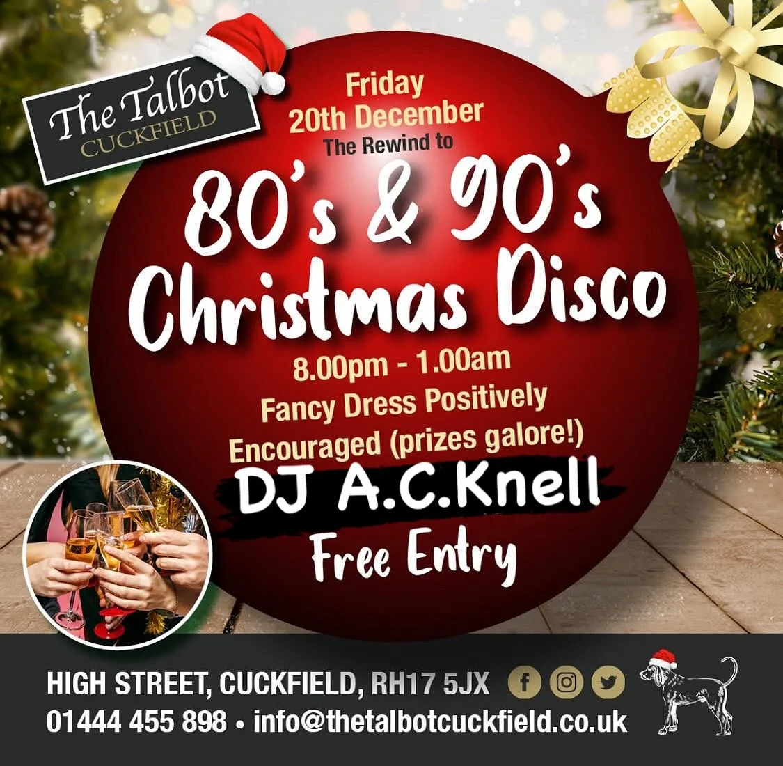 Christmas 80's & 90's Disco at The Talbot Cuckfield with A.C.Knell